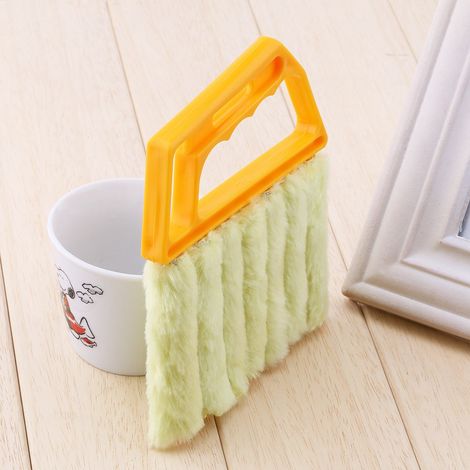 Nettoyeur de stores en microfibre lavable, brosse anti-poussière pour fenêtres, outil de nettoyage domestique réutilisable, compact et durable. (1/5)