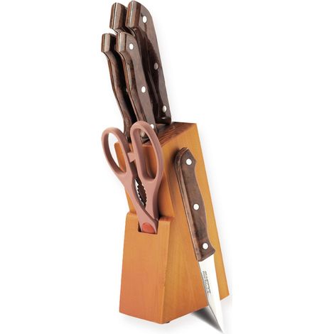 Juego de cuchillos, 7 piezas en bloque con soporte MAESTRO MR-1404 (1/5)