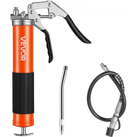Pistola de Engrase 8000 PSI, con Empuñadura de Pistola y Capacidad de 0,4 L, Incluye Manguera Flexible de 46 cm, 1 Tubo de Extensión Rígido y 1 Boquilla Afilada para Automoción y Náutica (1/5)