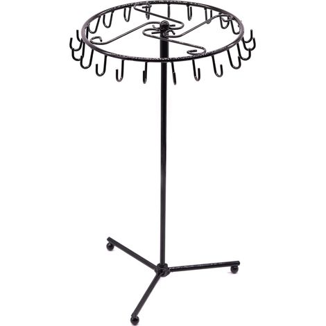 porte-bijoux, porte-bijoux, porte-chaîne, tournable, 23 crochets, porte-chaîne amovible, colliers, porte-chaîne, arbre de bijoux pour chaînes et bracelets, bagues et boucles d'oreilles, noir