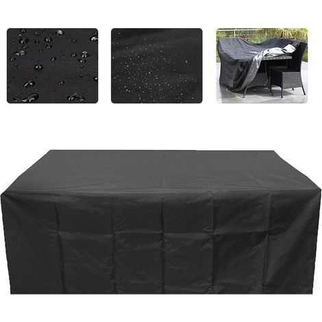 Housse de Table Rectangulaire Oxford Jardin 270x180x89 cm,Protection UV Imperméable (1/4)