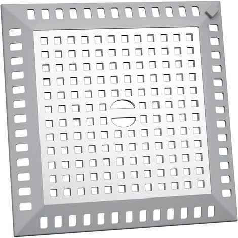 Attrape Cheveux Douche 12,2 x 12,2 cm Filtre Evier Cuisine de Carré en Acier Inoxydable Argenté Grille Evier Anti-Obstruction pour Douche de Salle de Bain, pour Salle de Bain et Cuisine