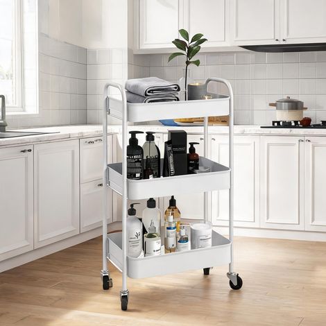 Armoire de rangement coloris blanc en acier 45 x 30,6 x 79 cm (1/5)