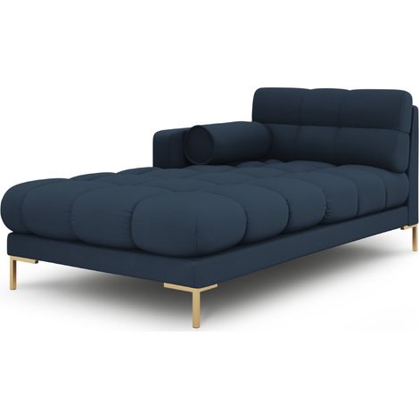 Méridienne gauche en tissu structurel bleu (1/4)