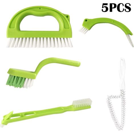 Kit de 5 brosses à joints avec manche ergonomique, adapté aux carreaux muraux, plinthes et encadrements de fenêtres (1/5)