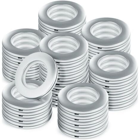 48 Pièces Anneaux à œillets de Rideau, Oeillet pour Rideaux Silencieux, Anneaux de Rideau en Plastique, Intérieur Diamètre 42mm (1/5)