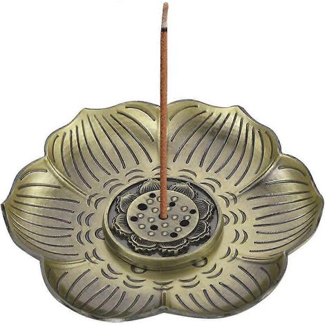 Porte-encens Bouddha, porte-encens en laiton pour bâtonnets de lotus, porte-encens vintage, brûleur d'encens conique, décoration intérieure, cadeau, artisanat de yoga (1/5)