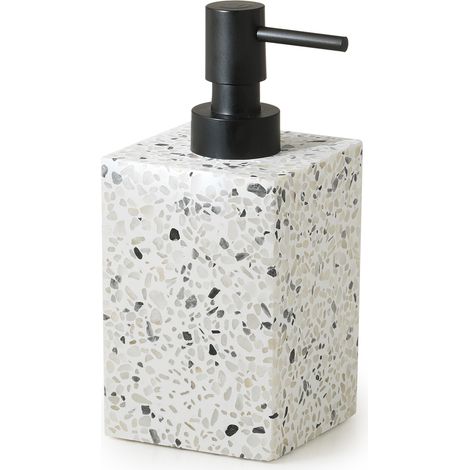 Dosasapone con erogatore in plastica nero d'appoggio in resina e pietre ZO80 Gedy serie ZOE (1/2)