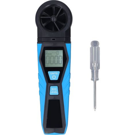Anémomètre portatif numérique LCD avec rotation du ventilateur à 180°, thermomètre hygromètre détecteur de vent température humidité