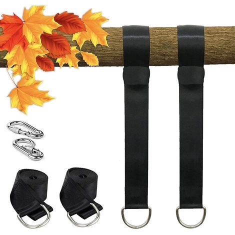 Kit de suspension de sangles d'oscillation d'arbre de 4 pièces, ceinture d'extension pour hamacs, chaise suspendue à barre unique, 5x100cm (1/5)