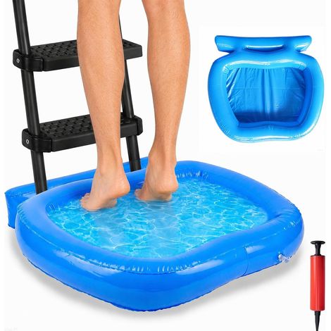 Baignoire gonflable pour piscine, 58 x 52 cm, avec pompe à ballon, accessoires pour nettoyage des pieds, baignoire pour piscine, pataugeoire, échelle (1/5)