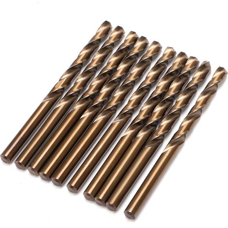 Lot de 10 forets hélicoïdaux HSS à queue droite pour acier, 6,2 mm, pour outils et quincaillerie métallique (1/5)