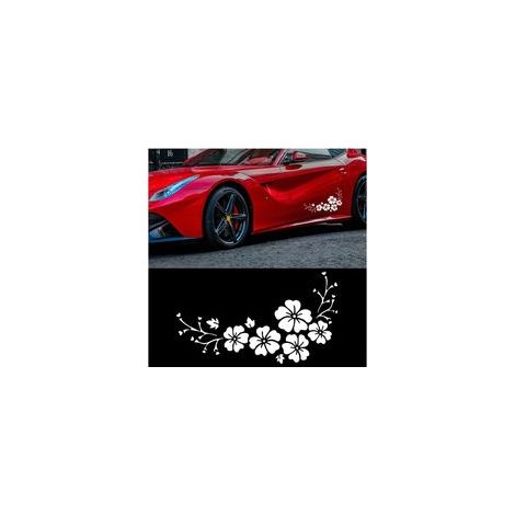 4 Feuilles Komatsu Fleur Autocollant de Voiture, Vinyle Décalcomanies Coloré Autocollants Réfléchissants Imperméable, Automobile Décoration Extérieure pour Camion Véhicule(Blanc) (1/5)