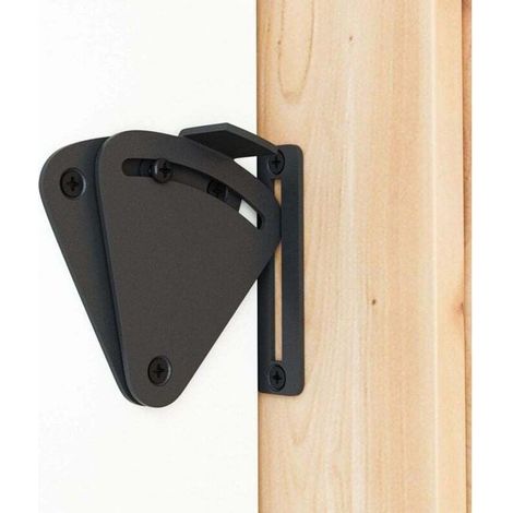 Loquet de porte de grange de grande taille, verrou de confidentialité noir pour porte coulissante, fonctionne pour portes escamotables, garage et hangar, portails en bois et en verre (1/4)