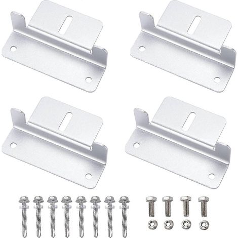Support de fixation pour panneau solaire en alliage d'aluminium avec vis et écrous, pour toits de camping-cars et de bateaux (4 pièces) (1/5)