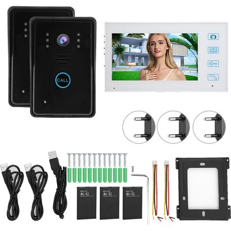 7-inch TFT 2V1 2.4G Wireless Video Intercom, Infrared Night Vision, Waterproof Camera, Doorbell (1/5)