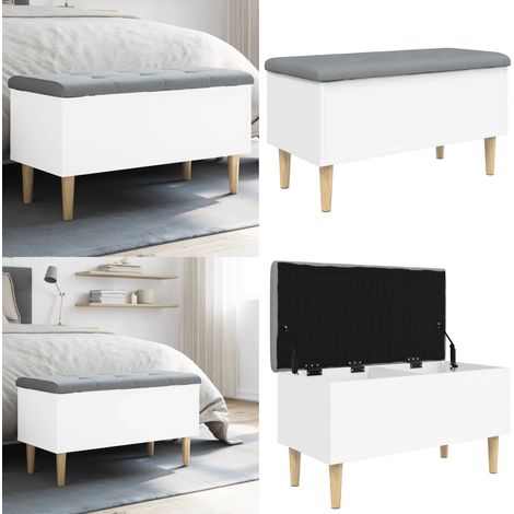 Sitzbank mit Stauraum Weiß 82x42x46 cm Holzwerkstoff - Wohnzimmer Dekoration - Stauraumbank - Garderobe - Eingangsbereich Möbel - Beistelltisch - Home & Living (1/5)