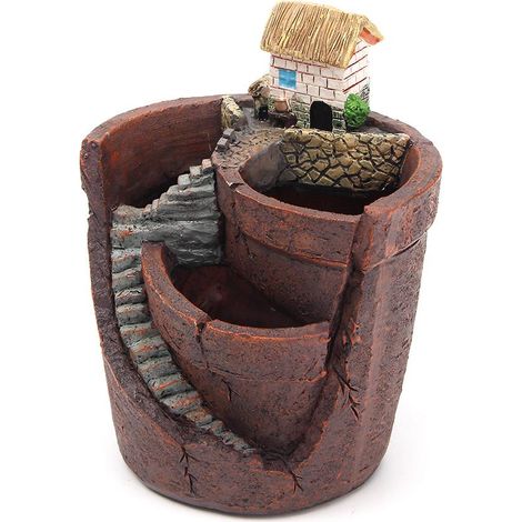 Toivize-Pot de Fleurs - Résine - Marron 13x10x10cm - Décoration Jardin Suspendu Anti-dérapant avec Trou de Drainage pour Plantes (1/5)