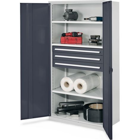 Kappes Schwerlastschränke ohne Mitteltrennwand 1950x1000x600mm Modell 43 Vollblechtüren anthrazitgrau