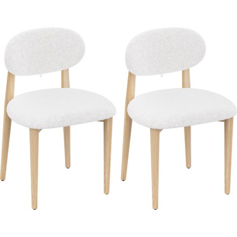2 Chaises de Salle à Manger Rembourrées en Velours Teddy – Dossier Haut, Ultra Confortables et Moelleuses – Idéales pour Repas, Bureau ou Accueil (1/5)