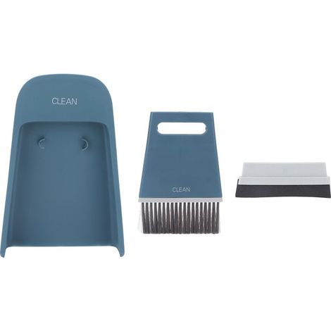 Mini pelle, balayette, petit ensemble pelle 2 en 1 pour table, comptoir, clavier, bleu marine (1/5)