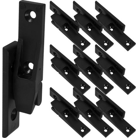 Healeved Lot de 10 connecteurs en plastique noir pour panneaux meubles, montage rapide et fixation