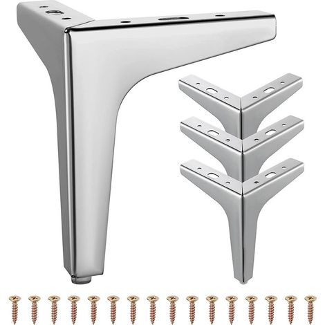 4 Pcs Pieds de Meubles en Métal,17cm Pieds de Meubles Triangulaires pour Meuble Canapé Table Basse Meuble TV et Autres Pieds de Meubles (1/5)