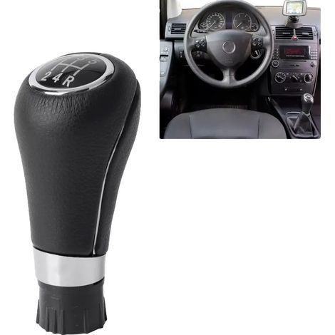 Palanca de cambios, plástico resistente, 10 cm de alto, 5 cm de diámetro, compatible con Mercedes W169 W245 W203, agarre mejorado (1/5)