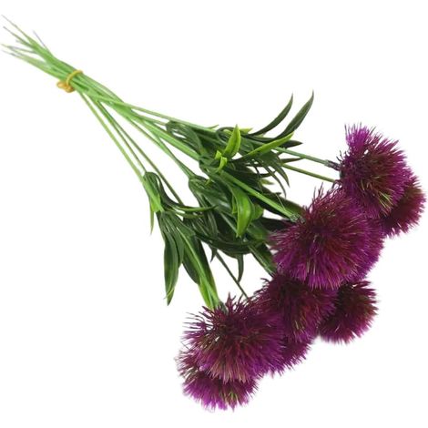 Bouquet de Fleurs Artificielles en Plastique Réalistes 27cm, Décoration Florale pour Mariage, Maison et Événements Extérieurs(Purple) (1/5)