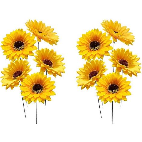 10 Stück Sonnenblumen-Gartenstecker zur Dekoration von Garten, Innen- und Außenbereich, Rasen und Wegen