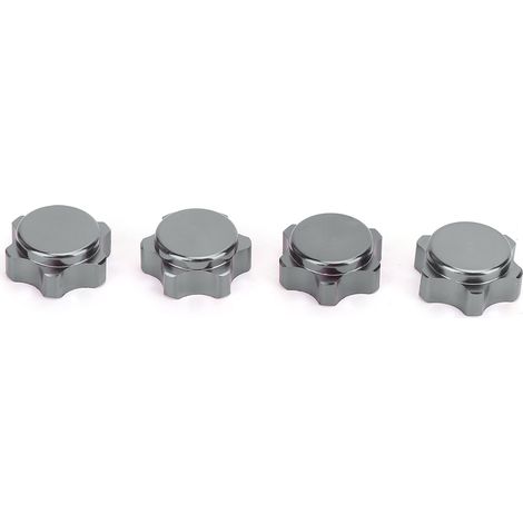 4 pièces Bouchons Anti-Poussière 17mm Alliage Aluminium pour Roues HSP 94762 94886 Voiture RC 1/8 (Noir) (1/5)