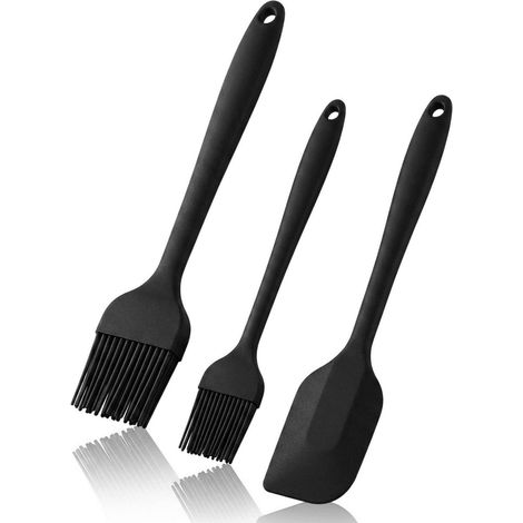 3er Set Silikonpinsel & Spachtel für Küche und Backen