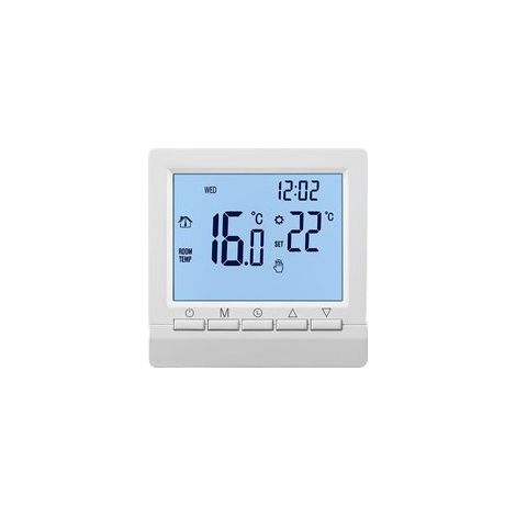 Thermostat de Chauffage de chaudière à gaz 1.5 v régulateur de température alimenté par Batterie avec rétro-éclairage Blanc pour chaudières Programmable hebdomadaire