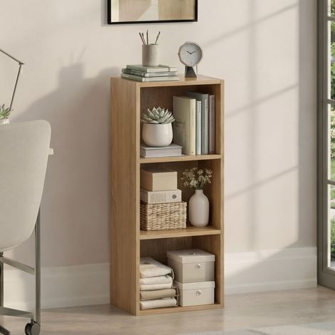 Bibliothèque en Bois Effet Chêne, 80 x 32 x 24 cm, Étagère de Rangement pour Livres et Décoration, Nettoyage Facile (1/5)
