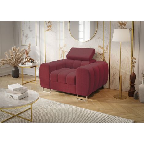 Sessel Designersessel BASTIEN in Stoff Gemma Rot