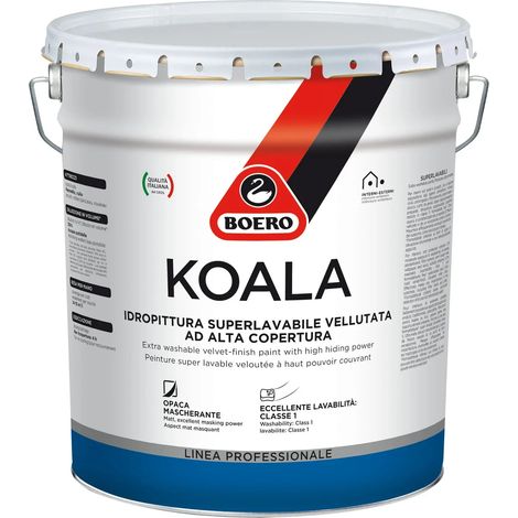 KOALA BOERO 14 L BIANCO IDROPITTURA SUPERLAVABILE VELLUTATA AD ALTA COPERTURA