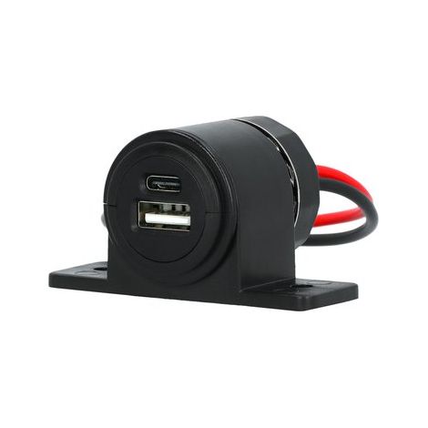 PRISE POUR MONTAGE EN SAILLIE USB-A + USB-C 12/24V (1/5)
