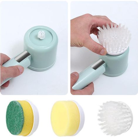 brosse De Nettoyage Lectrique Domestique Avec 3 Ttes De Brosse Rechange, 360 Purateur Rotation Electrique Electric Cleaning Brush Pour Carrelage (1/4)