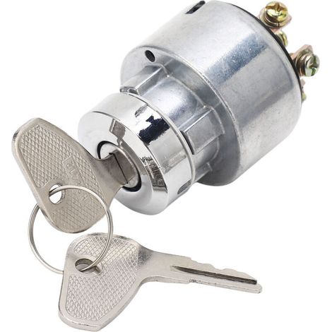 Interrupteur d'allumage de tracteur 66021 55140, démarrage en alliage d'aluminium avec 2 clés de remplacement pour tracteurs Kubota M4030 M4700 (1/5)