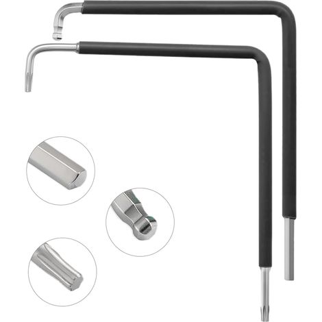 Set of 2 Adjustment Keys for Windows and Doors – Universal Maintenance Kit: Torx 15, Six Sided 4 mm and Ball Head 4 mm – Ideal for Adjusting Hinges and Doors in PVC, Aluminium and Wood (1/5)