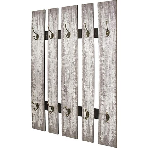 Garderobe murale style vintage 10 crochets - 65 x 9 x 100 cm -PEGANE-