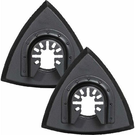 Patins de ponçage triangulaires 80mm - Plateau de ponçage pour outil multifonction oscillant pour ponçage du bois, 2 pièces (1/5)