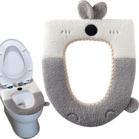 WC-Sitzkissenbezüge WC-Deckelmatte – Weiche, waschbare WC-Sitzmatte, gepolstert, wärmend für die Toilette im Badezimmer (1/5)