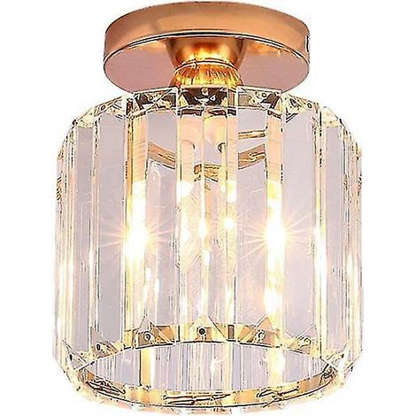 1 lampe de plafond cylindrique en cristal, moderne et créative (ampoule non incluse) (1/5)