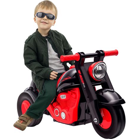 Moto porteur enfant moto draisiènne avec musique et bulles roues larges pour enfants de 2 à 5 ans 80 x 35,5 x 42 cm noir