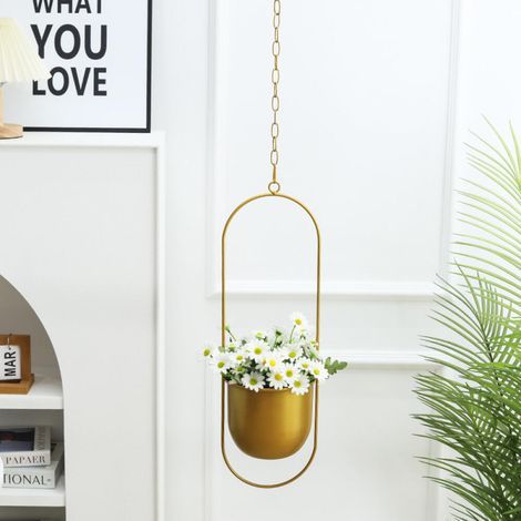 Hängende Metallpflanzgefäße für Zimmerpflanzen, moderner Bohème-Stil, minimalistische Wohndekoration, Gold (1/5)