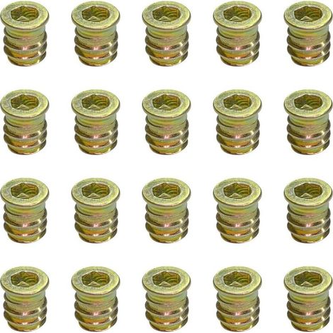 20 x M6 x 13 mm Écrous en bois filetés pour meubles (1/5)