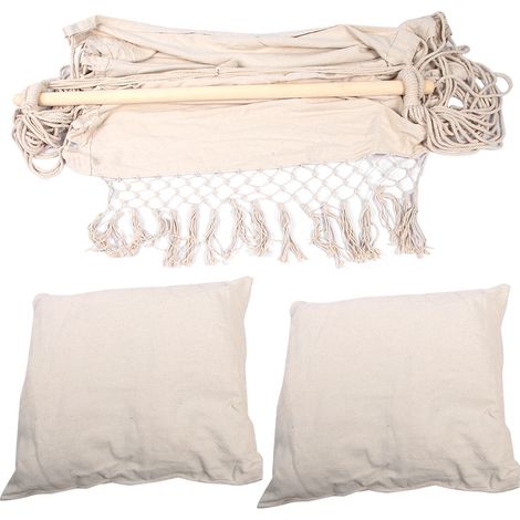Chaise suspendue extérieur intérieur, balançoire jardin hamac coussin siège avec deux oreillers (1/5)