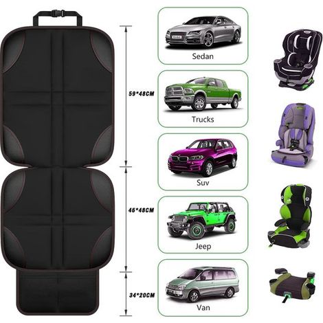Protezione per sedile auto, impermeabile e antiscivolo, con due scomparti portaoggetti, per SUV e berline e utilizzabile con rivestimenti in pelle e tessuto. (1/5)