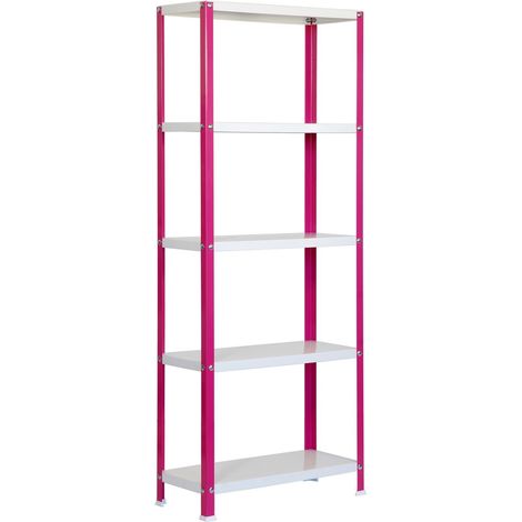 Simonrack Étagère métallique rose et blanc 5 étagères 180 cm (1/4)